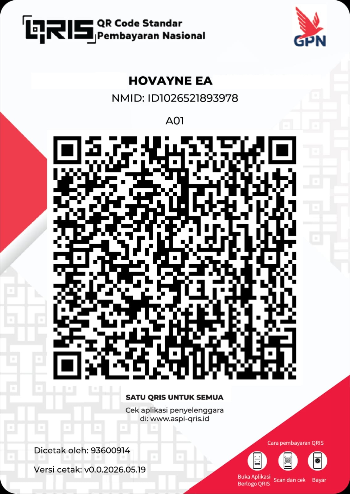 QRIS Hovayne Store